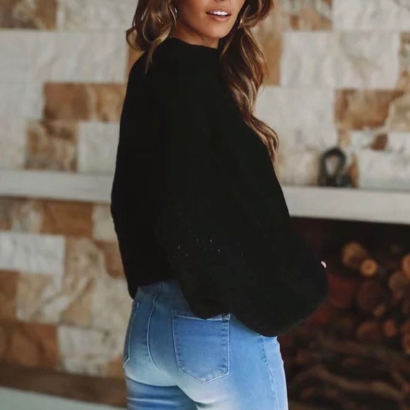 🌹 I Feel Love Oversize Knit Jumper In BLACK🌹 - Picture 3 of 4